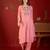 Pink cotton silk embroidered churidar set