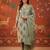 Green cotton embroidered churidar set