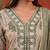Green cotton embroidered churidar set