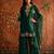 Dark-green silk blend embroidered palazzo set