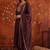 Coffee silk blend embroidered palazzo set