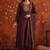 Coffee silk blend embroidered palazzo set