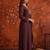 Coffee silk blend embroidered palazzo set