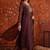 Coffee silk blend embroidered palazzo set