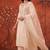 Off-white chanderi silk embroidered churidar set