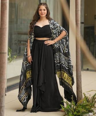 black georgette plain designer lehenga-choli 2