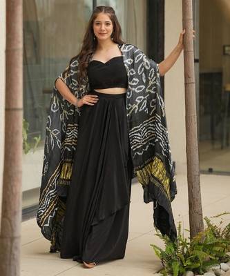 black georgette plain designer lehenga-choli 1