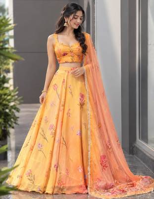 multicolor organza printed designer lehenga-choli 5