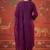 Wine silk blend embroidered churidar set