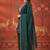 Green silk blend embroidered palazzo set