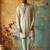 Light green gorgette kurta pant set with embroidery work