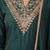 Green silk blend embroidered palazzo set