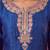 Royal-blue silk blend embroidered churidar set