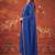 Royal-blue silk blend embroidered churidar set