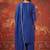 Royal-blue silk blend embroidered churidar set
