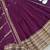 Purple silk blend embroidered flared gown set