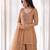 Brown silk blend embroidered palazzo set