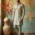 Light green lachka kurta pant set with embroidery and mirror work