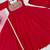 Red silk blend embroidered flared gown set