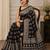 Black color  real mirror elephant prints premium satin saree with un-stitched blouse