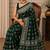 Green color  real mirror elephant prints premium satin saree with un-stitched blouse