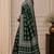 Green color  real mirror elephant prints premium satin saree with un-stitched blouse