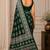 Green color  real mirror elephant prints premium satin saree with un-stitched blouse