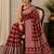 Maroon color  real mirror elephant prints premium satin saree with un-stitched blouse