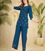 Heavy rayon kurta pant stitched