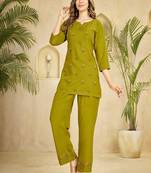 Heavy rayon kurta pant stitched