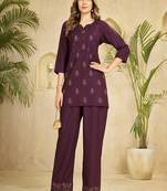 Heavy rayon kurta pant stitched