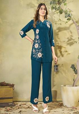 Heavy rayon kurta pant stitched 1