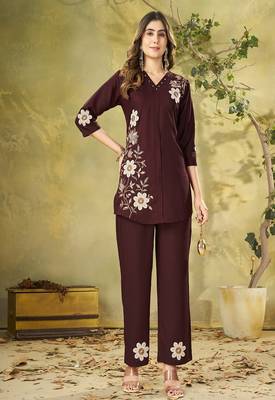 Heavy rayon kurta pant stitched 1