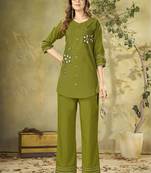 Heavy rayon kurta pant stitched