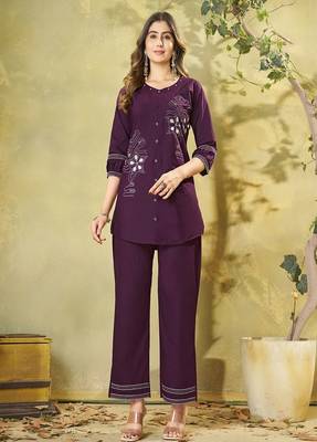 Heavy rayon kurta pant stitched 1