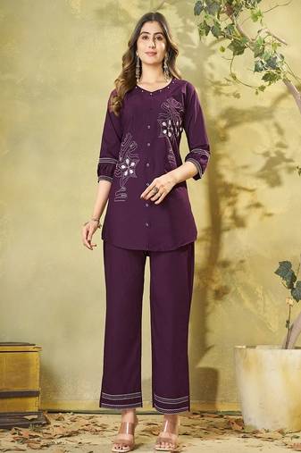 Heavy rayon kurta pant stitched