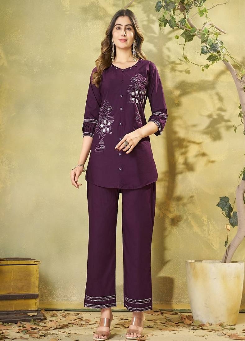 Heavy rayon kurta pant stitched