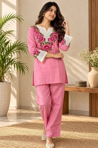 Heavy rayon kurta pant stitched