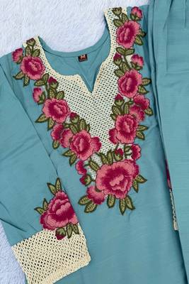 Heavy rayon kurta pant stitched 5