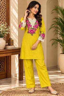 Heavy rayon kurta pant stitched 1