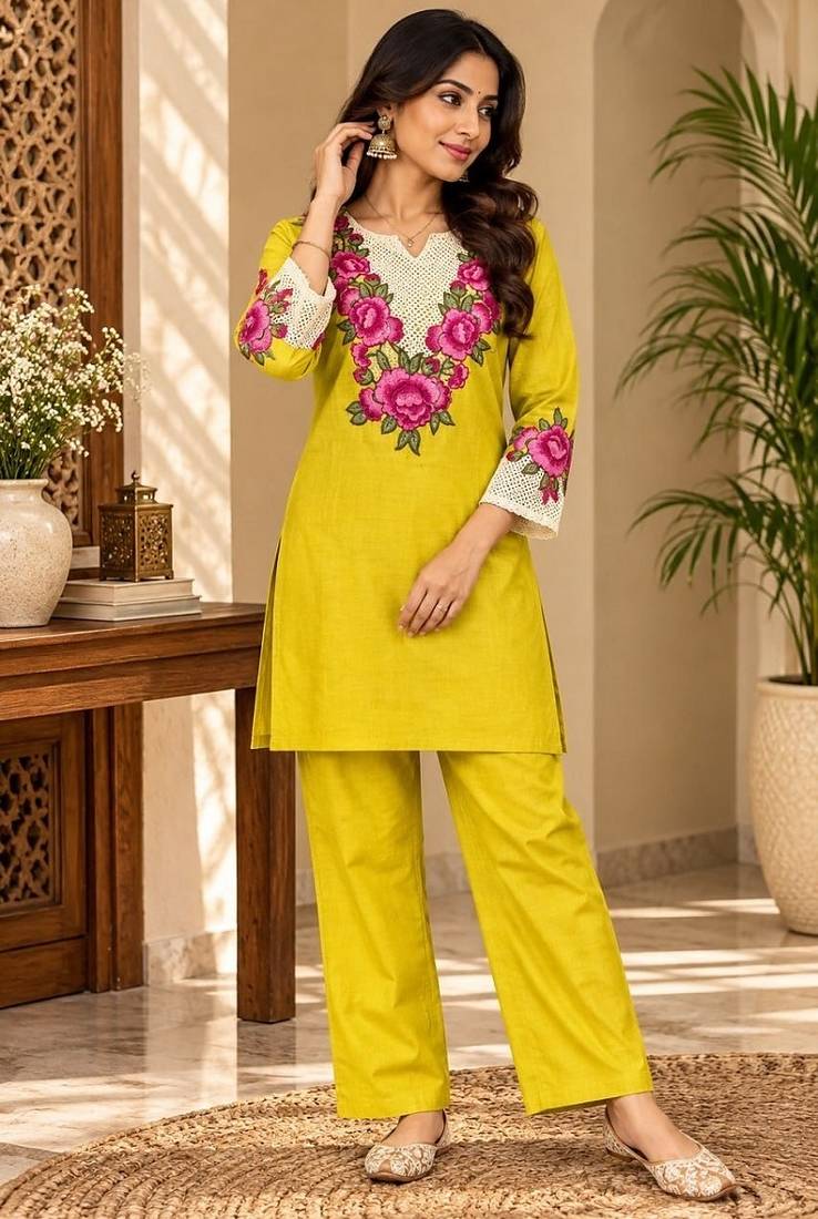 Heavy rayon kurta pant stitched