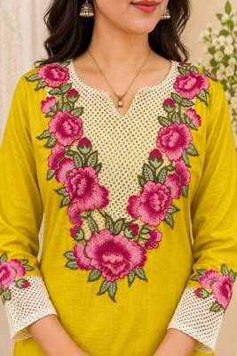Heavy rayon kurta pant stitched 3