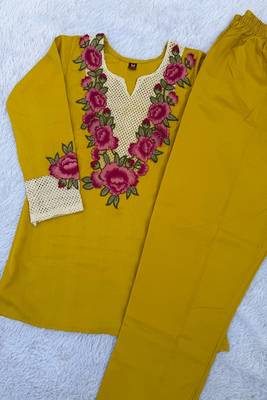 Heavy rayon kurta pant stitched 4