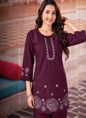 Heavy rayon kurta pant stitched 3