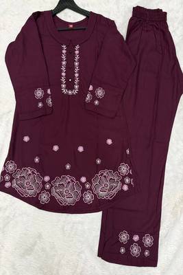 Heavy rayon kurta pant stitched 5