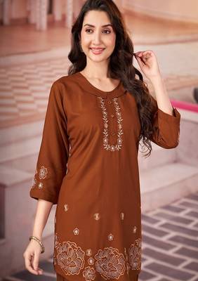 Heavy rayon kurta pant stitched 3