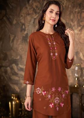 Heavy rayon kurta pant stitched 3