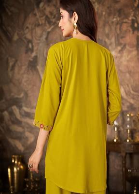 Heavy rayon kurta pant stitched 2
