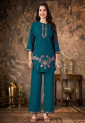 Heavy rayon kurta pant stitched 1