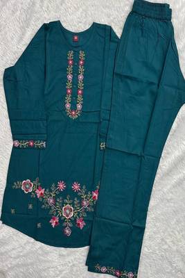 Heavy rayon kurta pant stitched 5